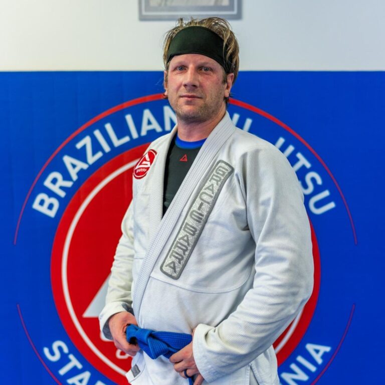 Coach Brent McKeag, blue belt instructor at Gracie Barra Stafford